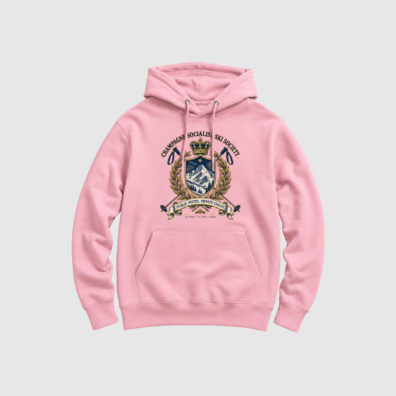 "CHAMPAGNE SOCIALIST SKI SOCIETY" ORGANIC HOODIE
