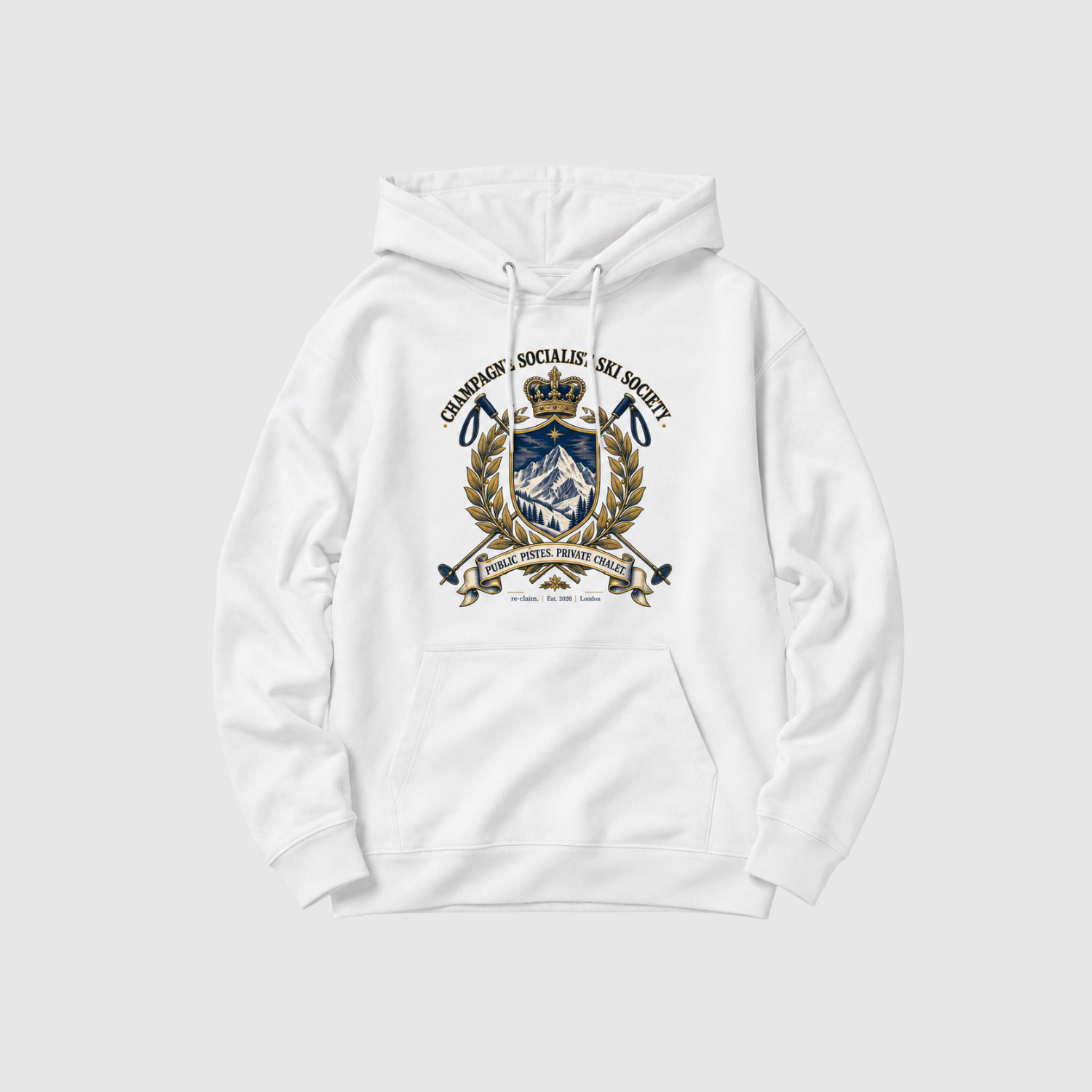 "CHAMPAGNE SOCIALIST SKI SOCIETY" ORGANIC HOODIE