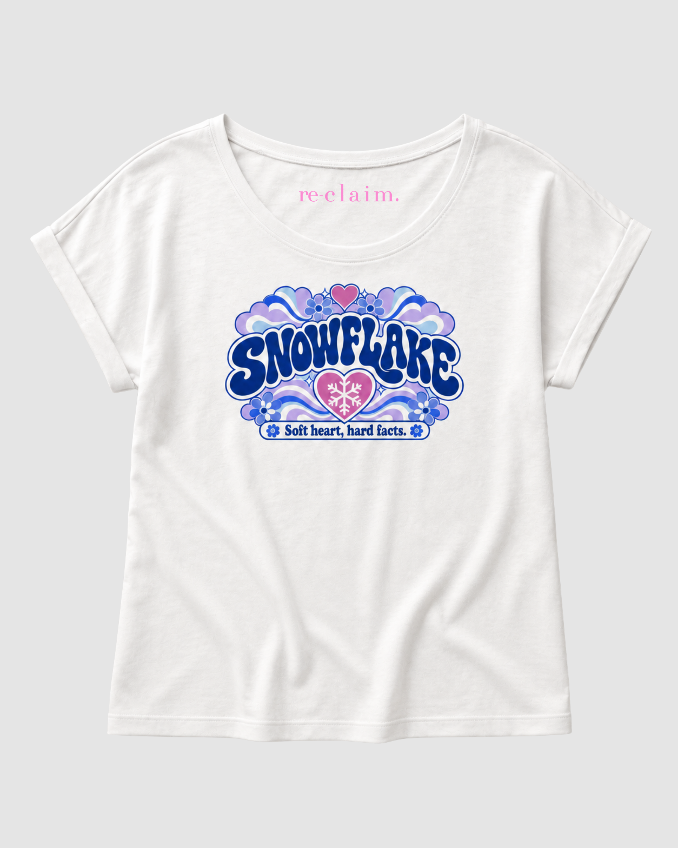 "SNOWFLAKE" WOMENS EXTENDED SHOULDER T-SHIRT