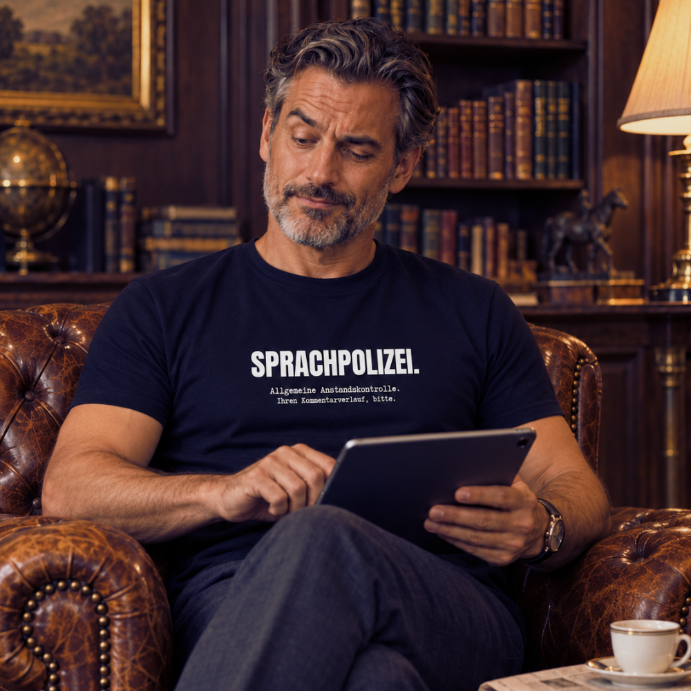 "SPRACHPOLIZEI - ALLGEMEINE ANSTANDSKONTROLLE" ORGANIC T-SHIRT