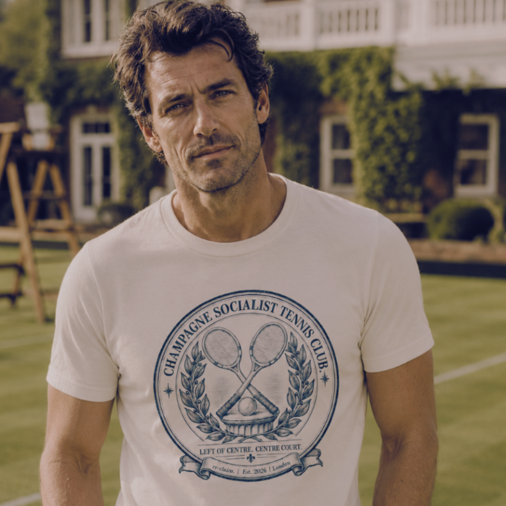 "CHAMPAGNE SOCIALIST TENNIS CLUB" ORGANIC SHIRT
