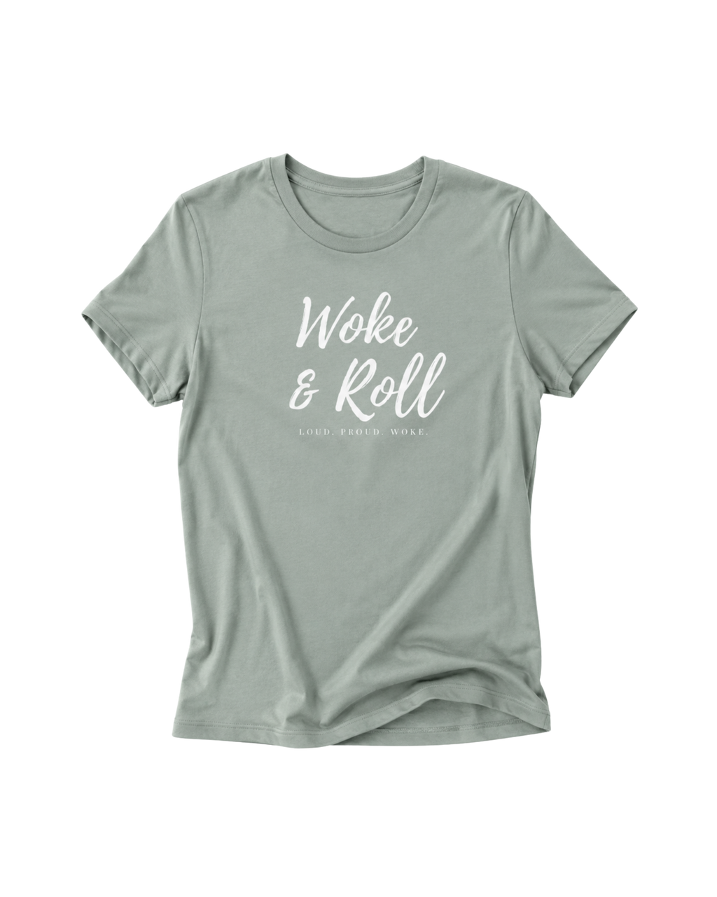 "WOKE & ROLL." FITTED LADIES SHIRT