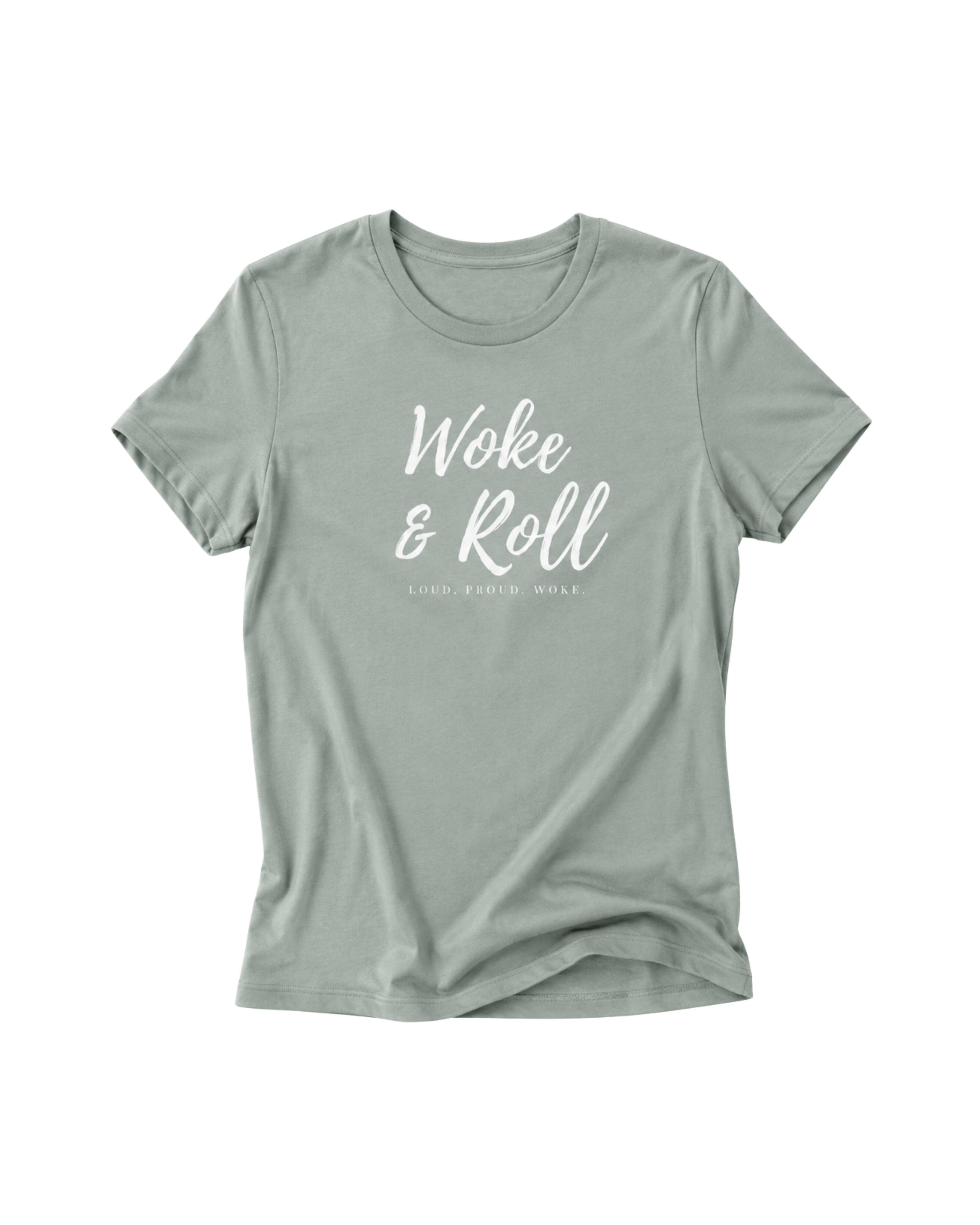 "WOKE & ROLL." FITTED LADIES SHIRT