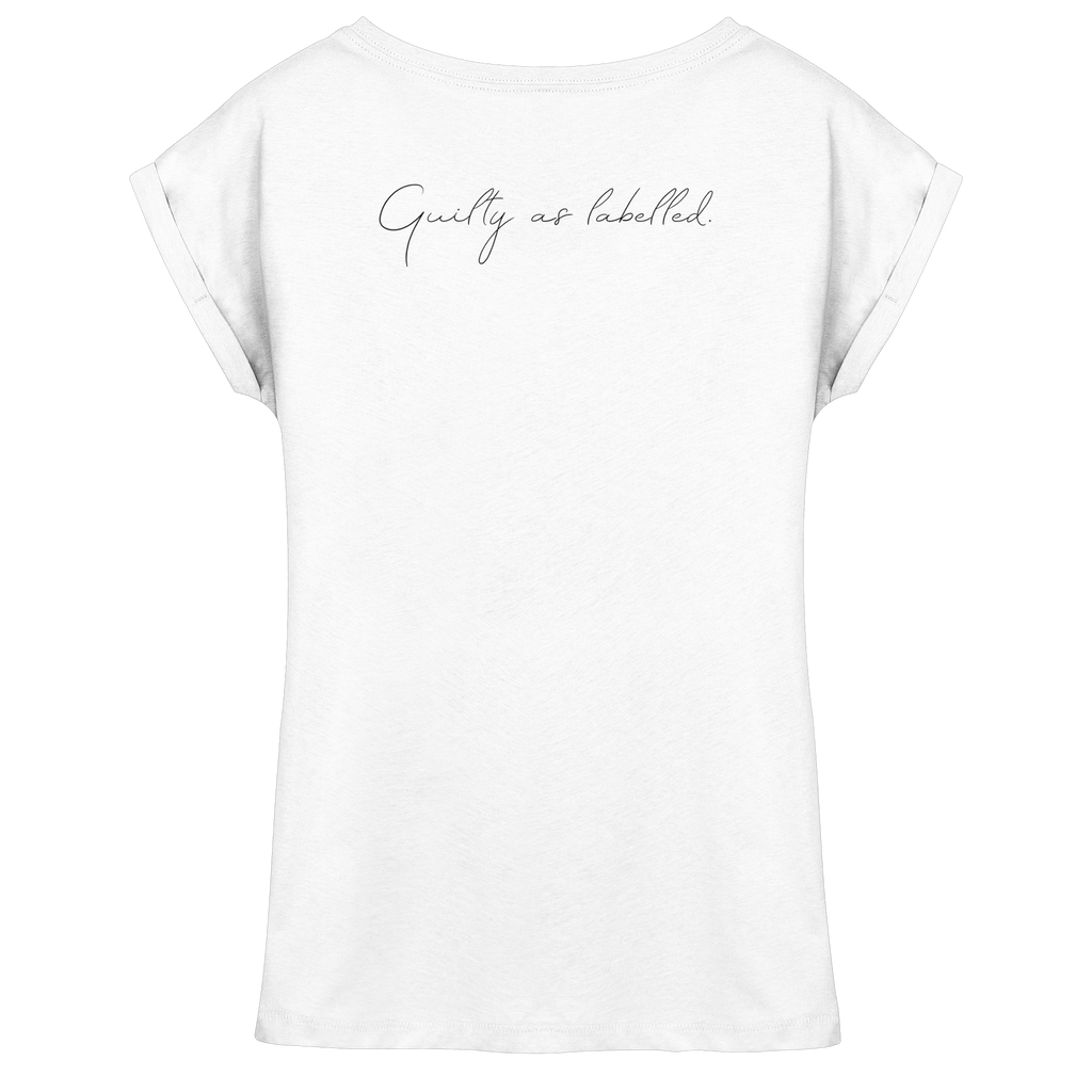 "WOKE AF" WOMENS EXTENDED SHOULD T-SHIRT