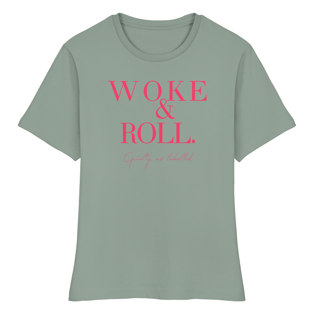"WOKE & ROLL" FITTED LADIES SHIRT