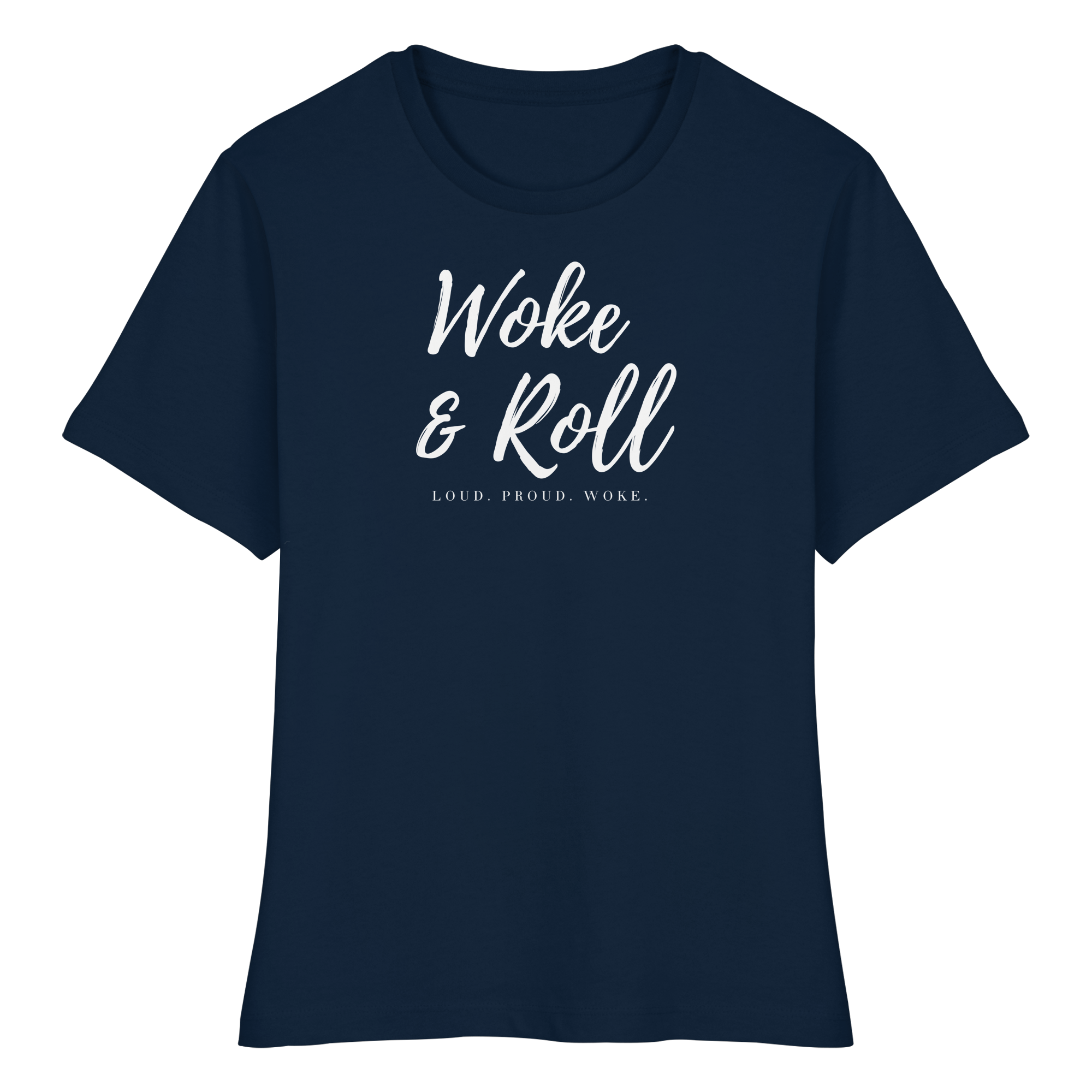 "WOKE & ROLL." FITTED LADIES SHIRT