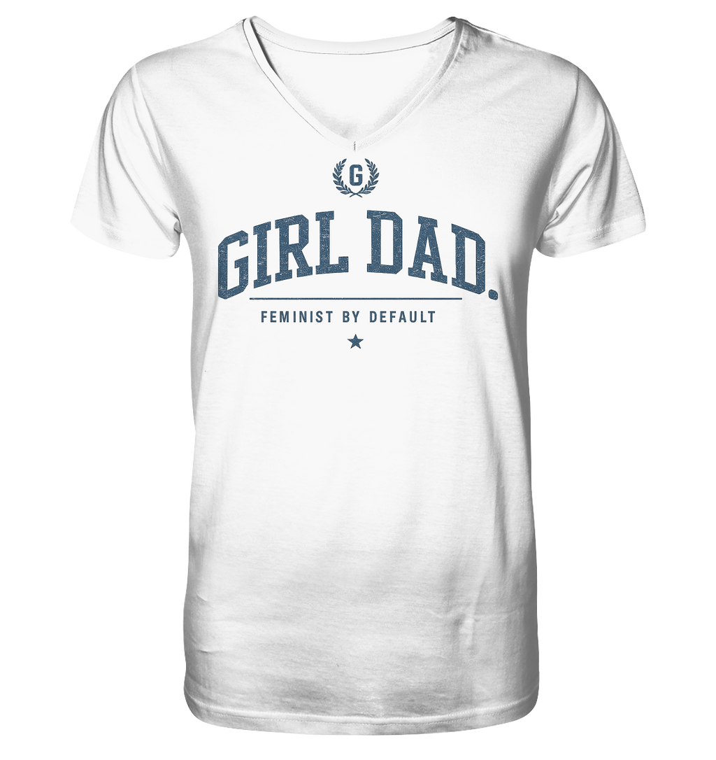 "GIRL DAD." ORGANIC V-NECK SHIRT