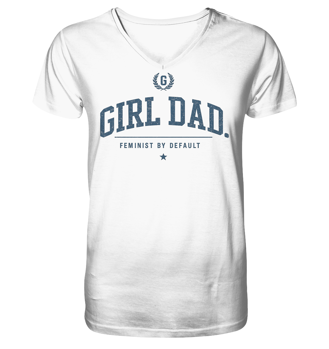 "GIRL DAD." ORGANIC V-NECK SHIRT