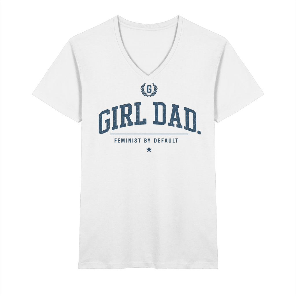 "GIRL DAD." ORGANIC V-NECK SHIRT