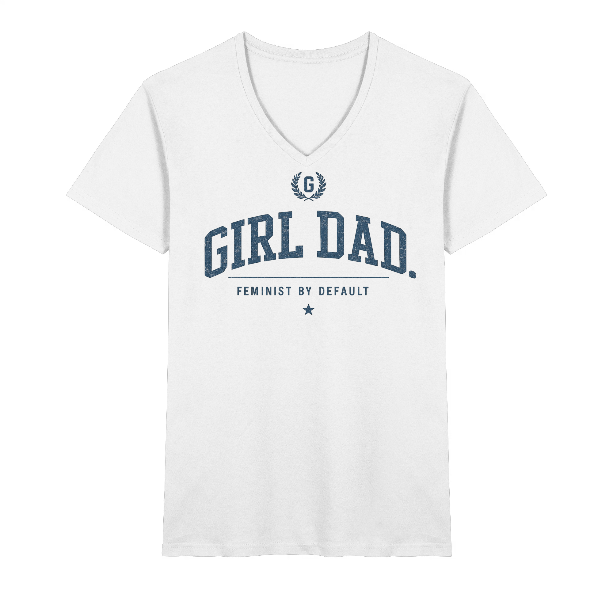 "GIRL DAD." ORGANIC V-NECK SHIRT