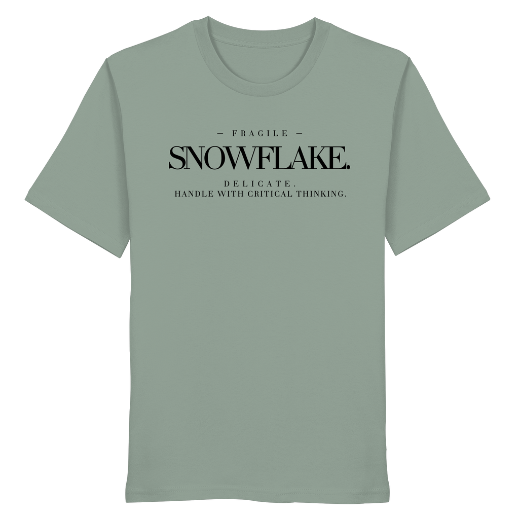 "DELICATE SNOWFLAKE." T-SHIRT