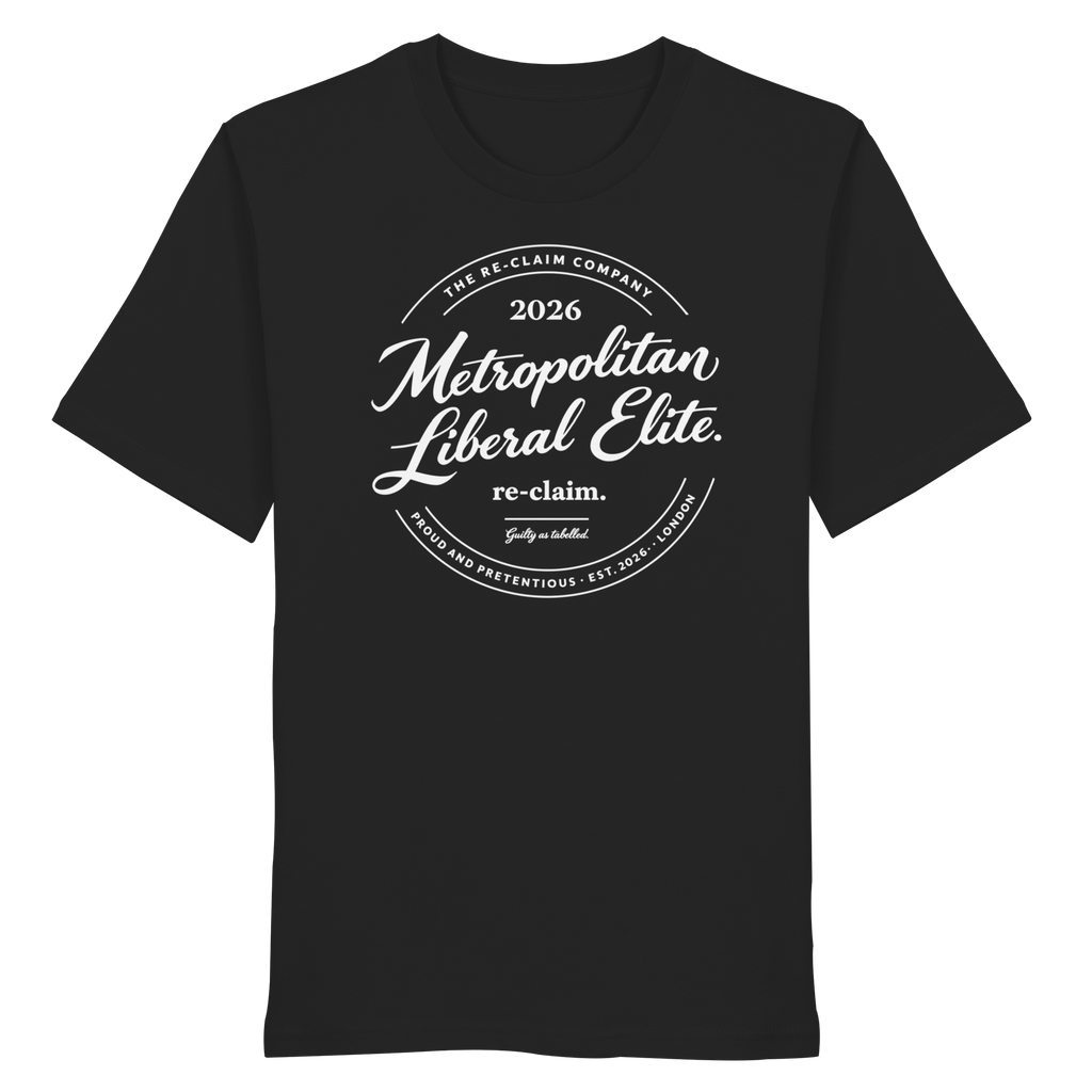 "METROPOLITAN LIBERAL ELITE" ORGANIC T-SHIRT