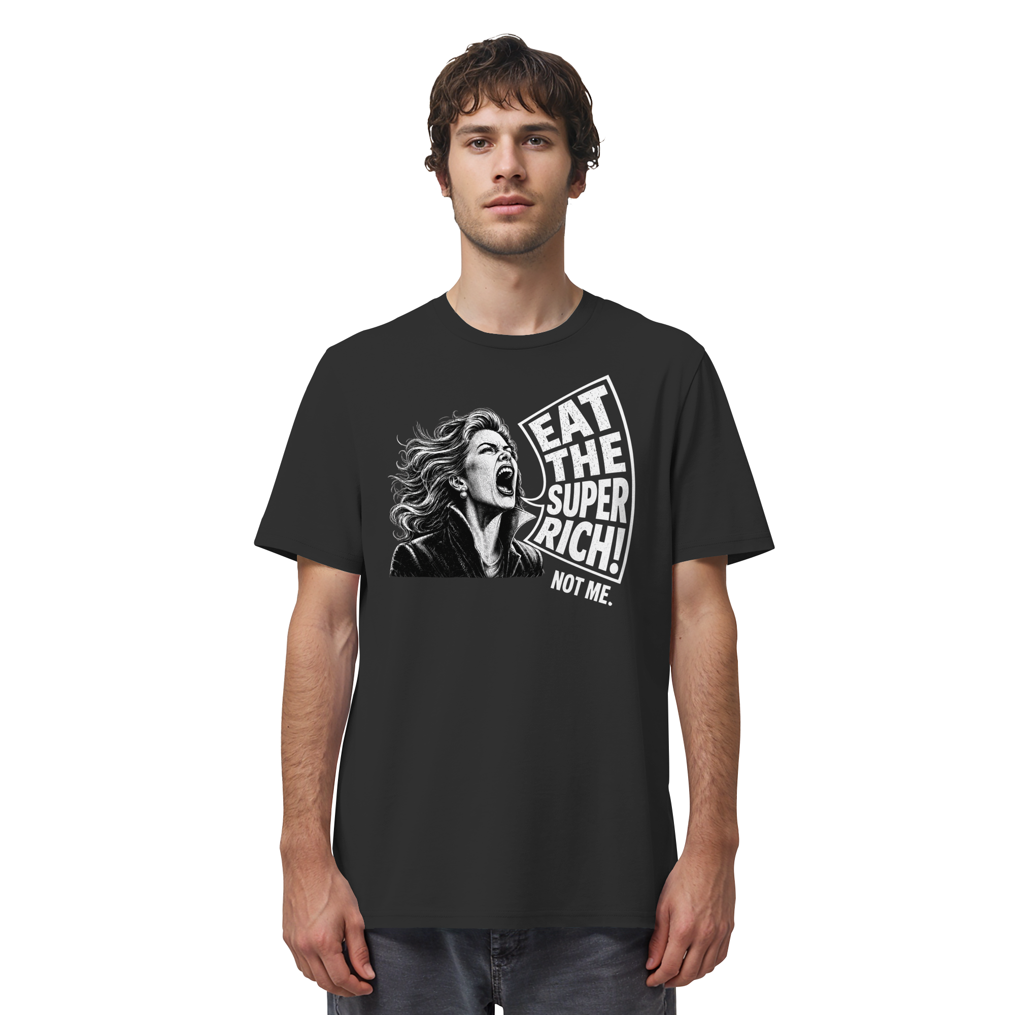 "EAT THE SUPER RICH" ORGANIC T-SHIRT
