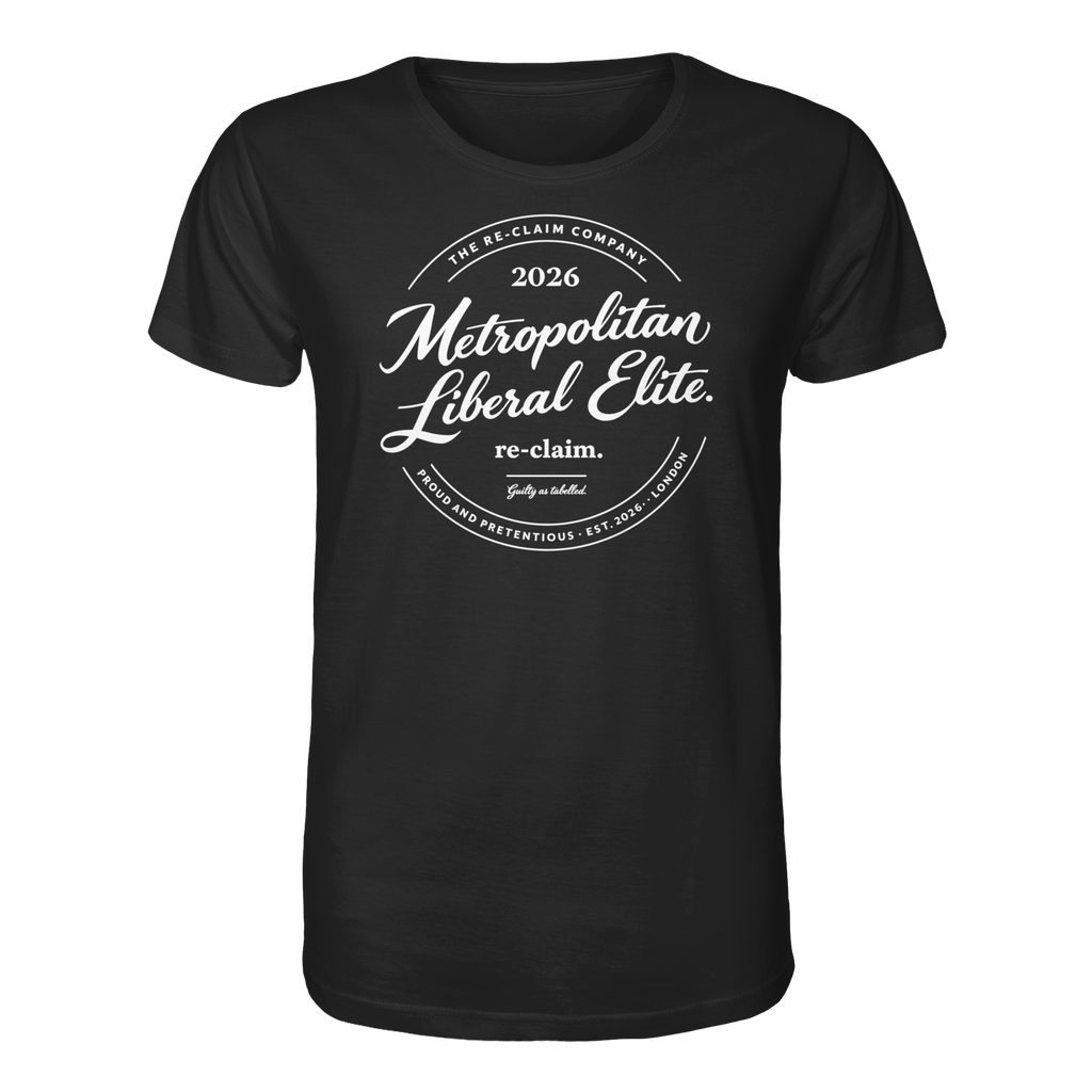 "METROPOLITAN LIBERAL ELITE" ORGANIC T-SHIRT