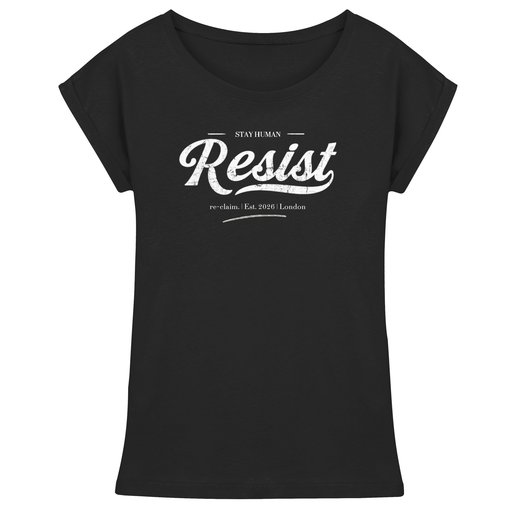 "RESIST" WOMEN EXTENDED SHOULDER T-SHIRT