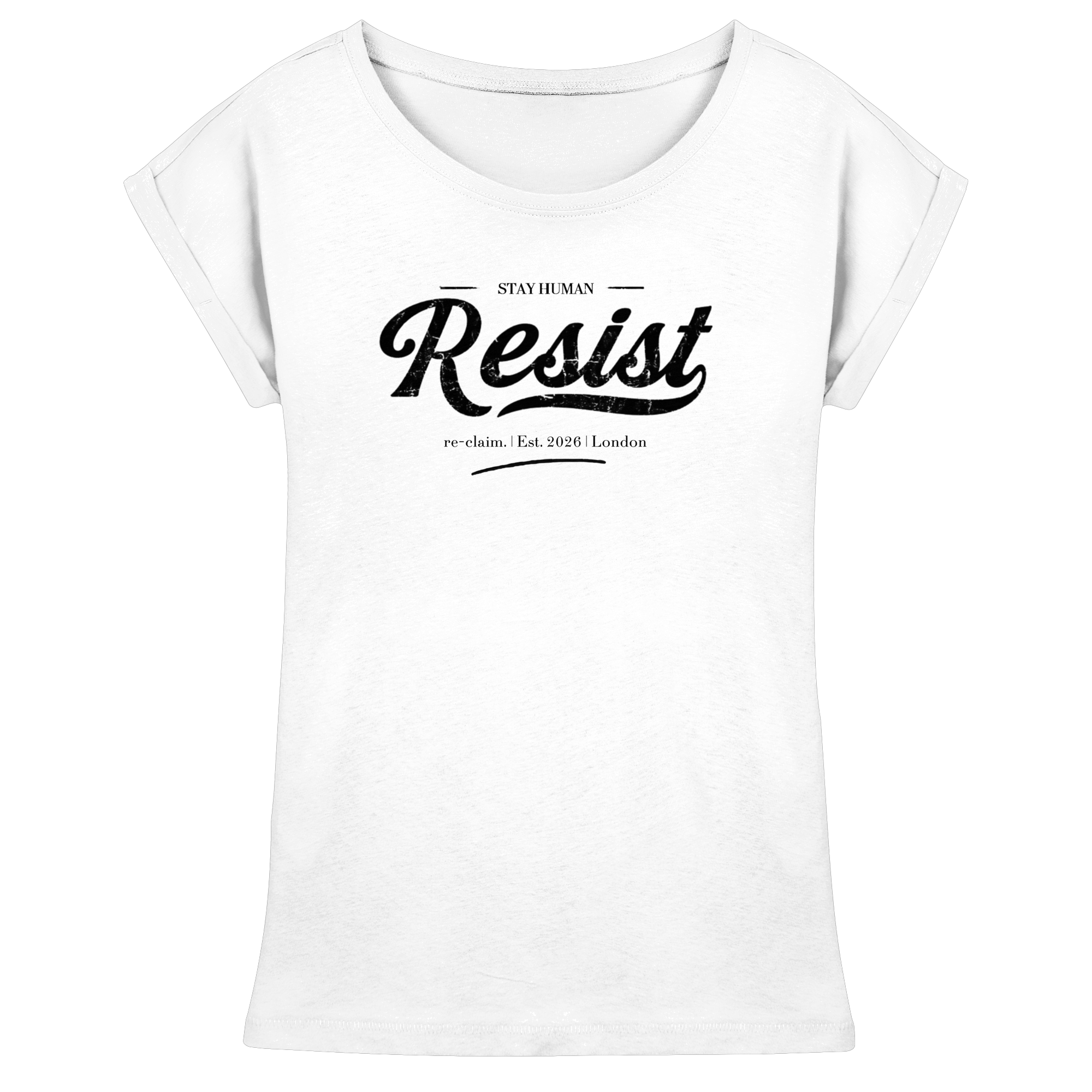 "RESIST" WOMEN EXTENDED SHOULDER T-SHIRT