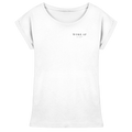 "WOKE AF" WOMENS EXTENDED SHOULD T-SHIRT